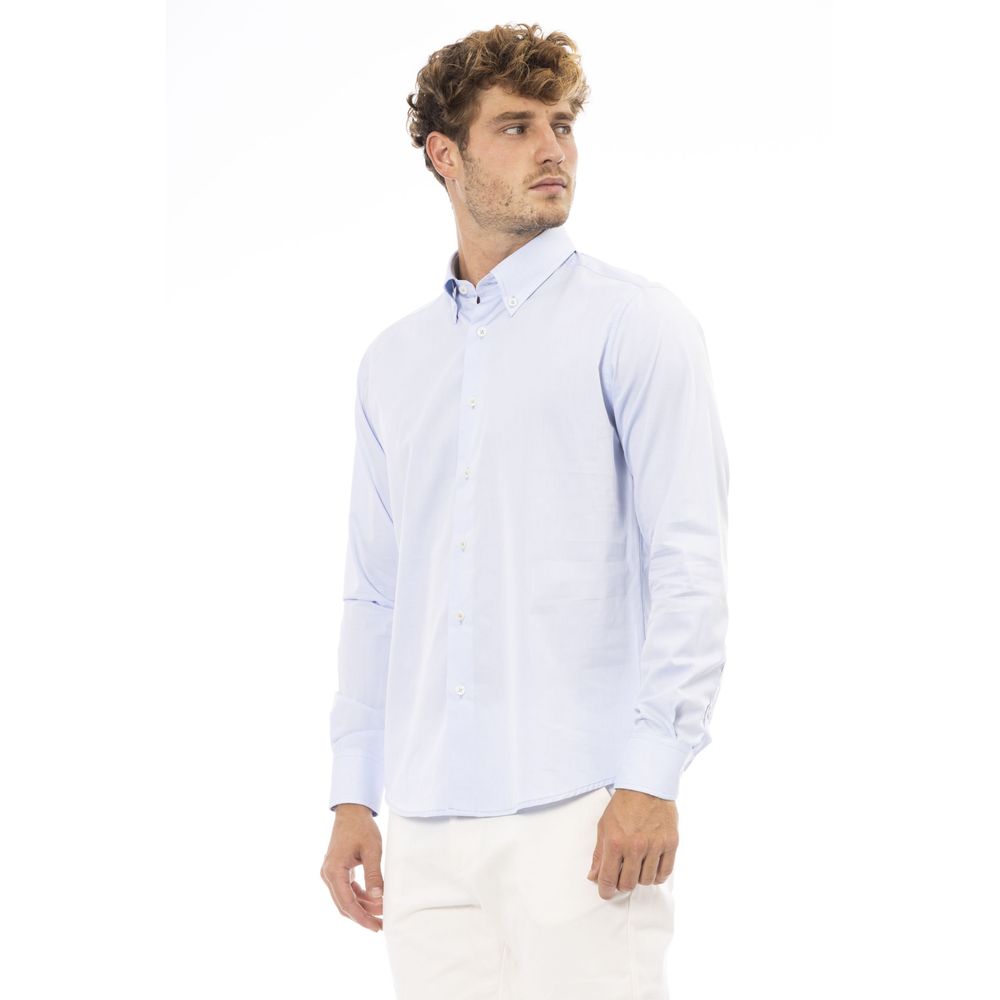 Light Blue Cotton Men Shirt - SEHABRANDS