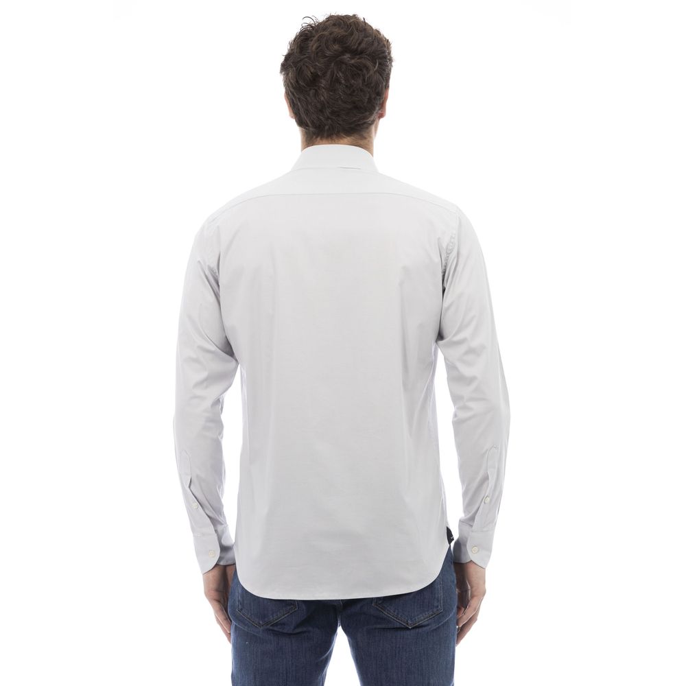 Gray Cotton Men Shirt - SEHABRANDS