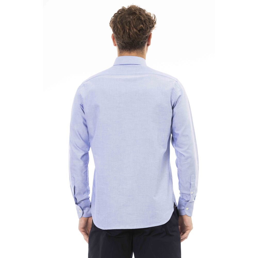 Blue Cotton Men Shirt - SEHABRANDS