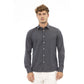 Gray Cotton Men Shirt - SEHABRANDS