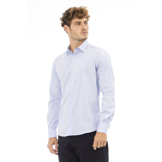 Light Blue Cotton Men Shirt - SEHABRANDS