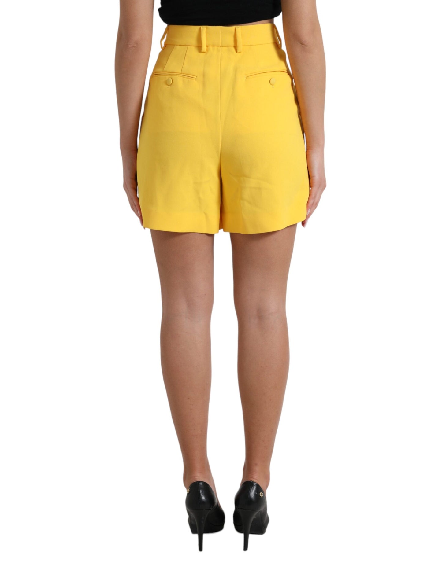 Dolce & Gabbana Elegant High Waist Bermuda Shorts in Sunny Yellow