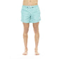 Light Blue Polyester Men Swim Shorts - SEHABRANDS