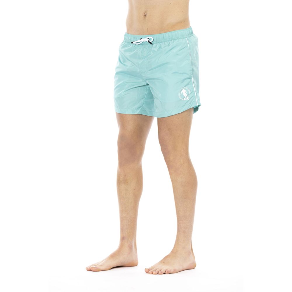 Light Blue Polyester Men Swim Shorts - SEHABRANDS