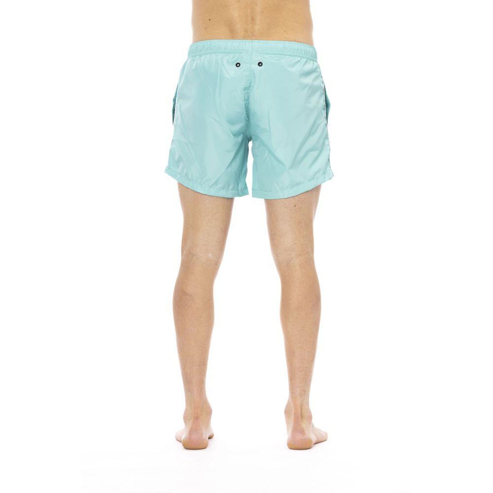 Light Blue Polyester Men Swim Shorts - SEHABRANDS