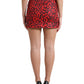 Dolce & Gabbana High Waist Red Leopard Mini Skirt