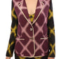 Chic Purple Checkered Jacket Blazer - SEHABRANDS