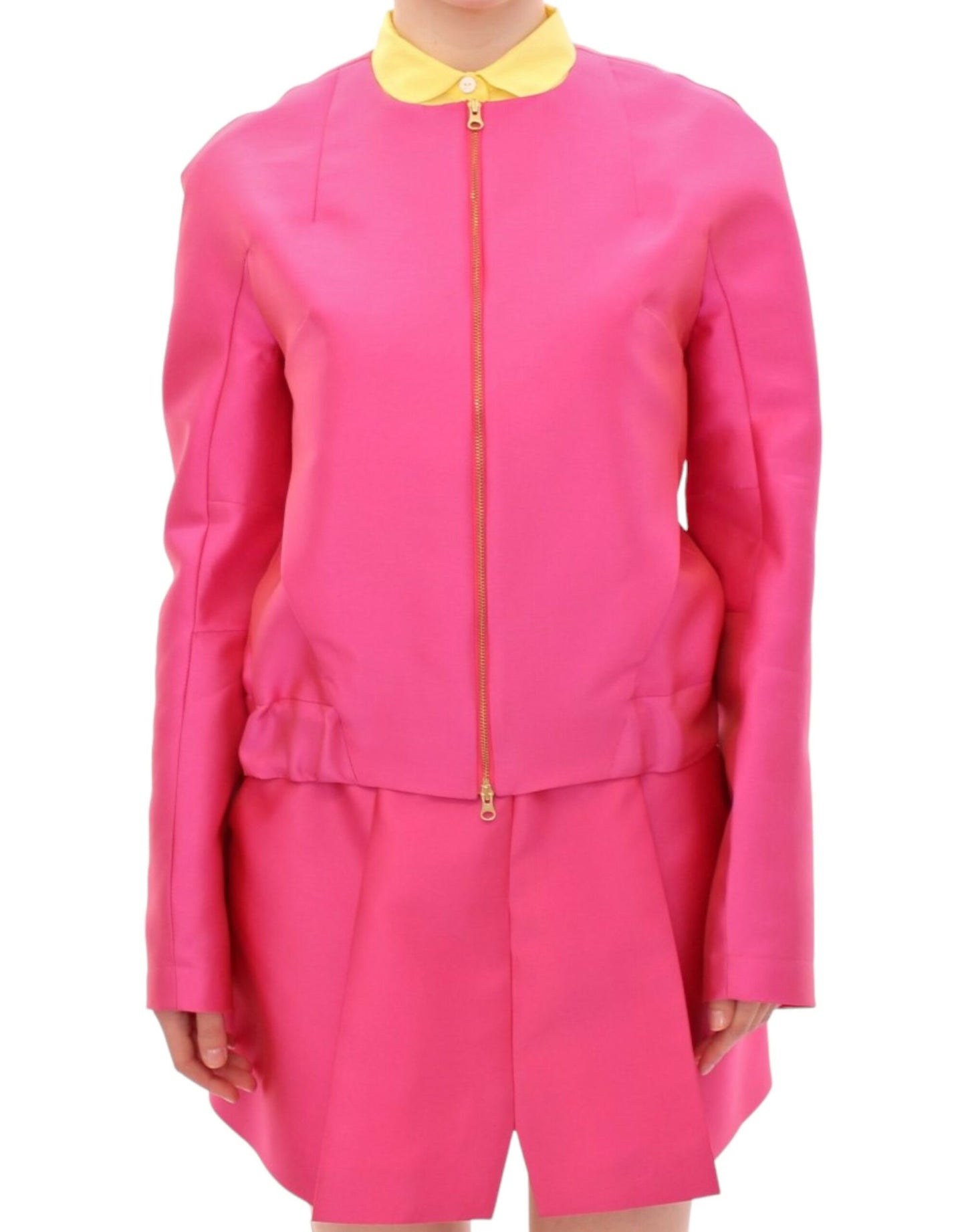 Elegant Pink Silk Blend Jacket - SEHABRANDS