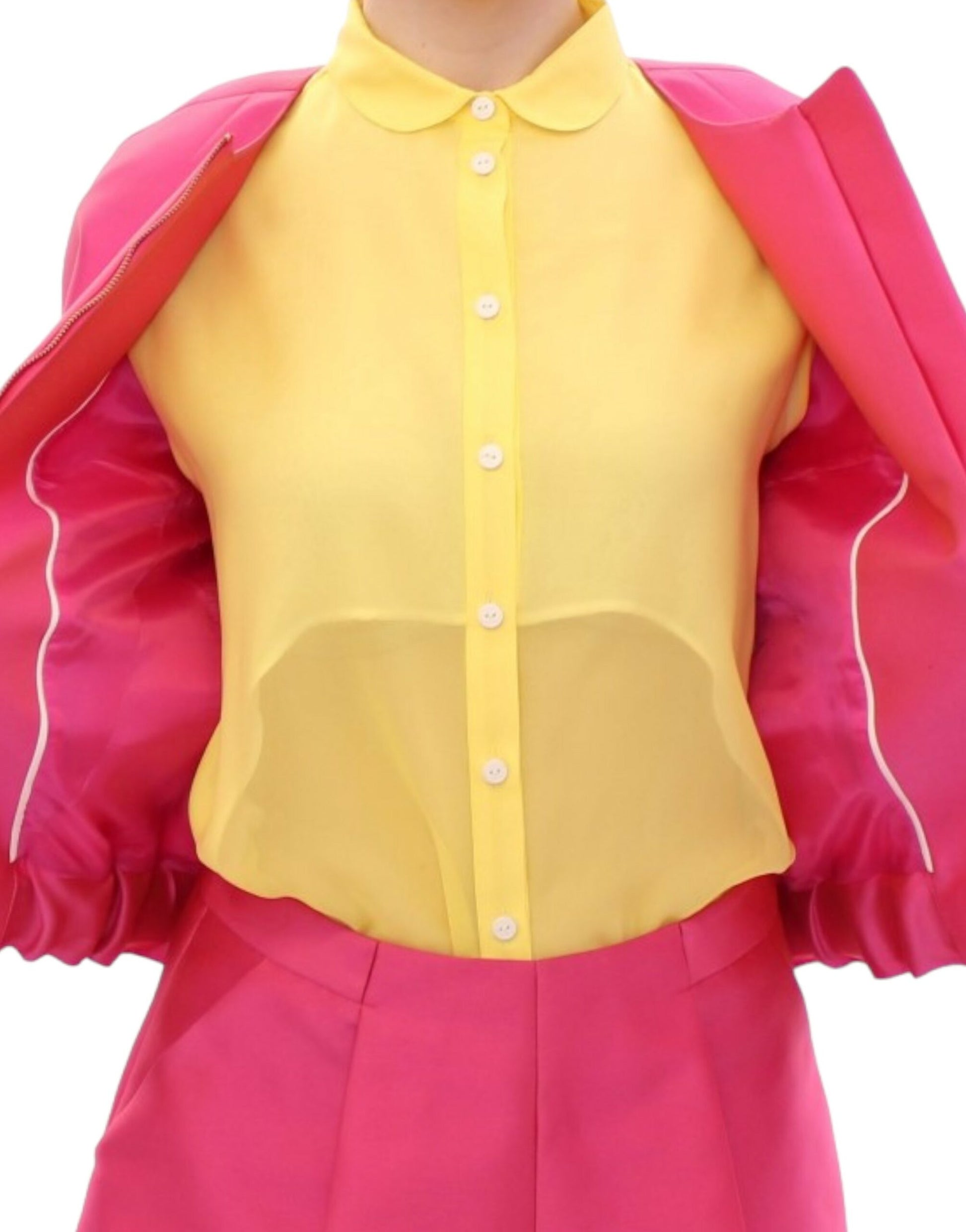 Elegant Pink Silk Blend Jacket - SEHABRANDS