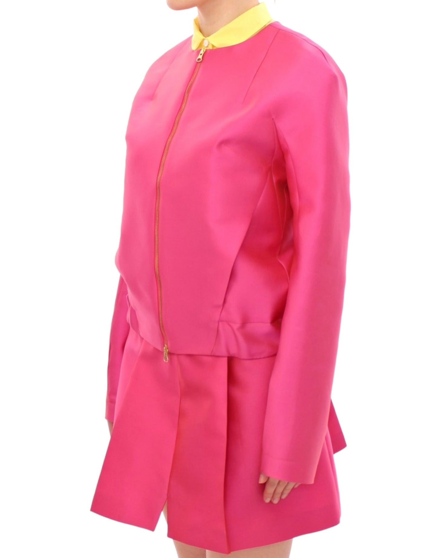 Elegant Pink Silk Blend Jacket - SEHABRANDS