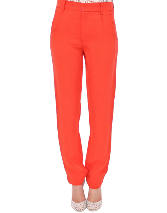 Chic Orange Boyfriend Pants - Italian Crafted - SEHABRANDS