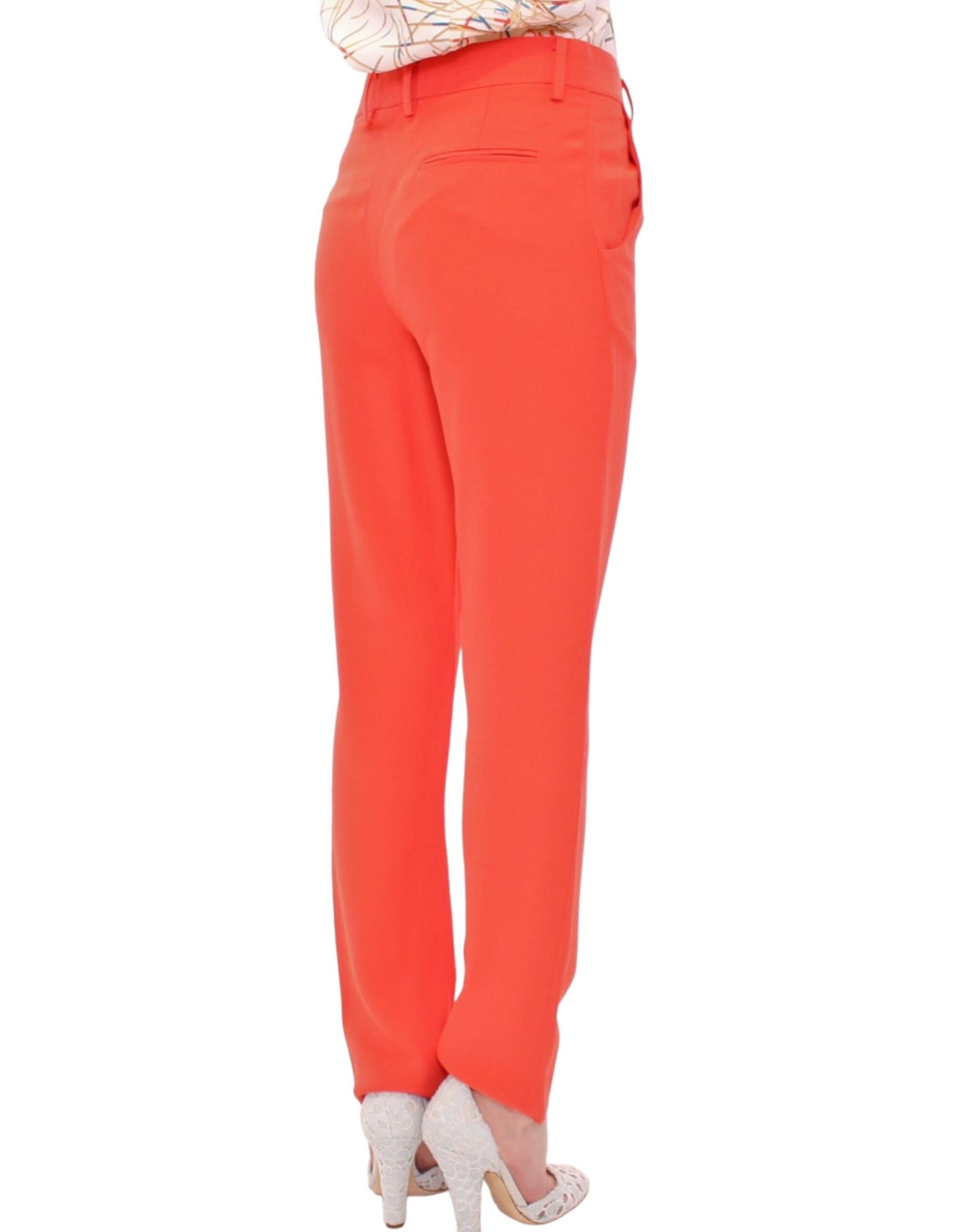 Chic Orange Boyfriend Pants - Italian Crafted - SEHABRANDS