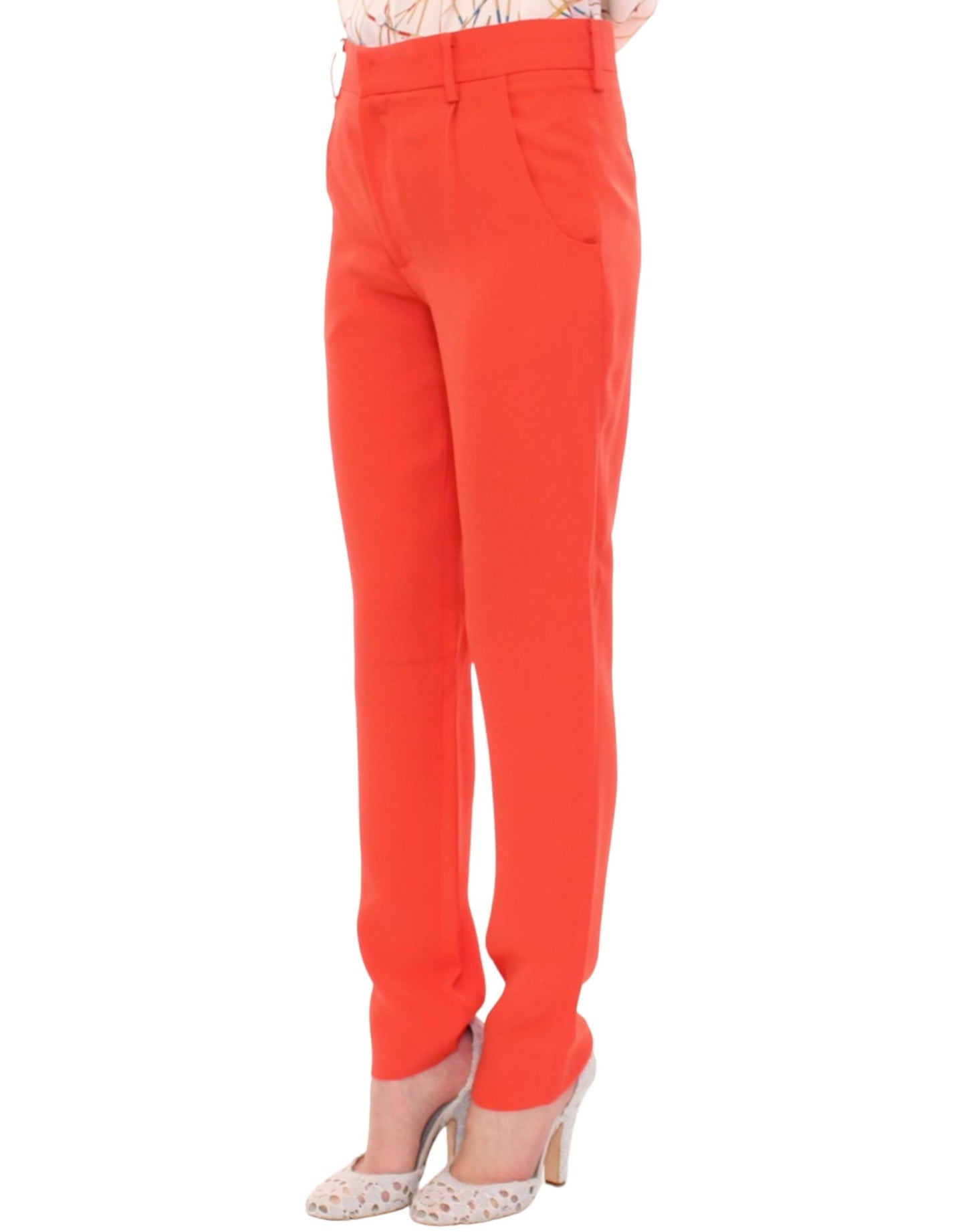 Chic Orange Boyfriend Pants - Italian Crafted - SEHABRANDS