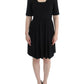 Elegant Black Short Sleeve Venus Dress - SEHABRANDS