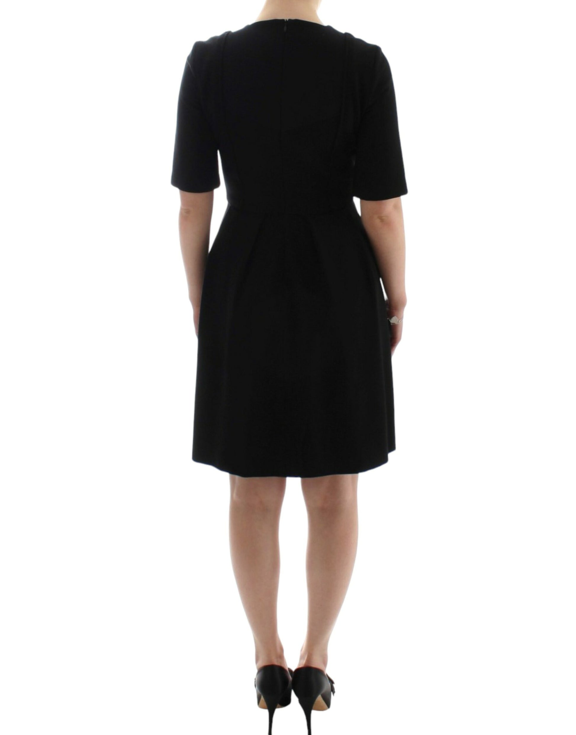 Elegant Black Short Sleeve Venus Dress - SEHABRANDS