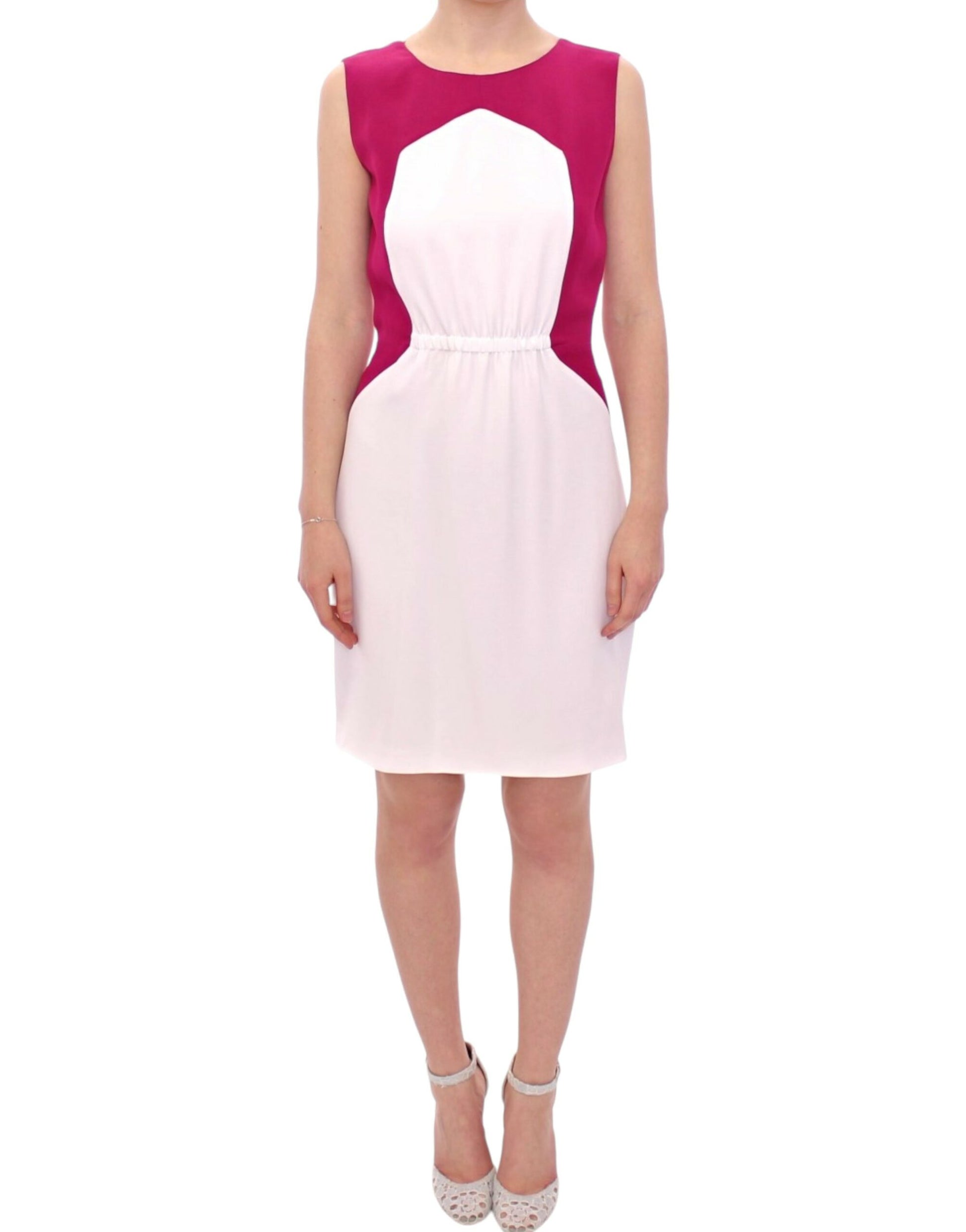 Chic Pink & White Shift Dress - SEHABRANDS