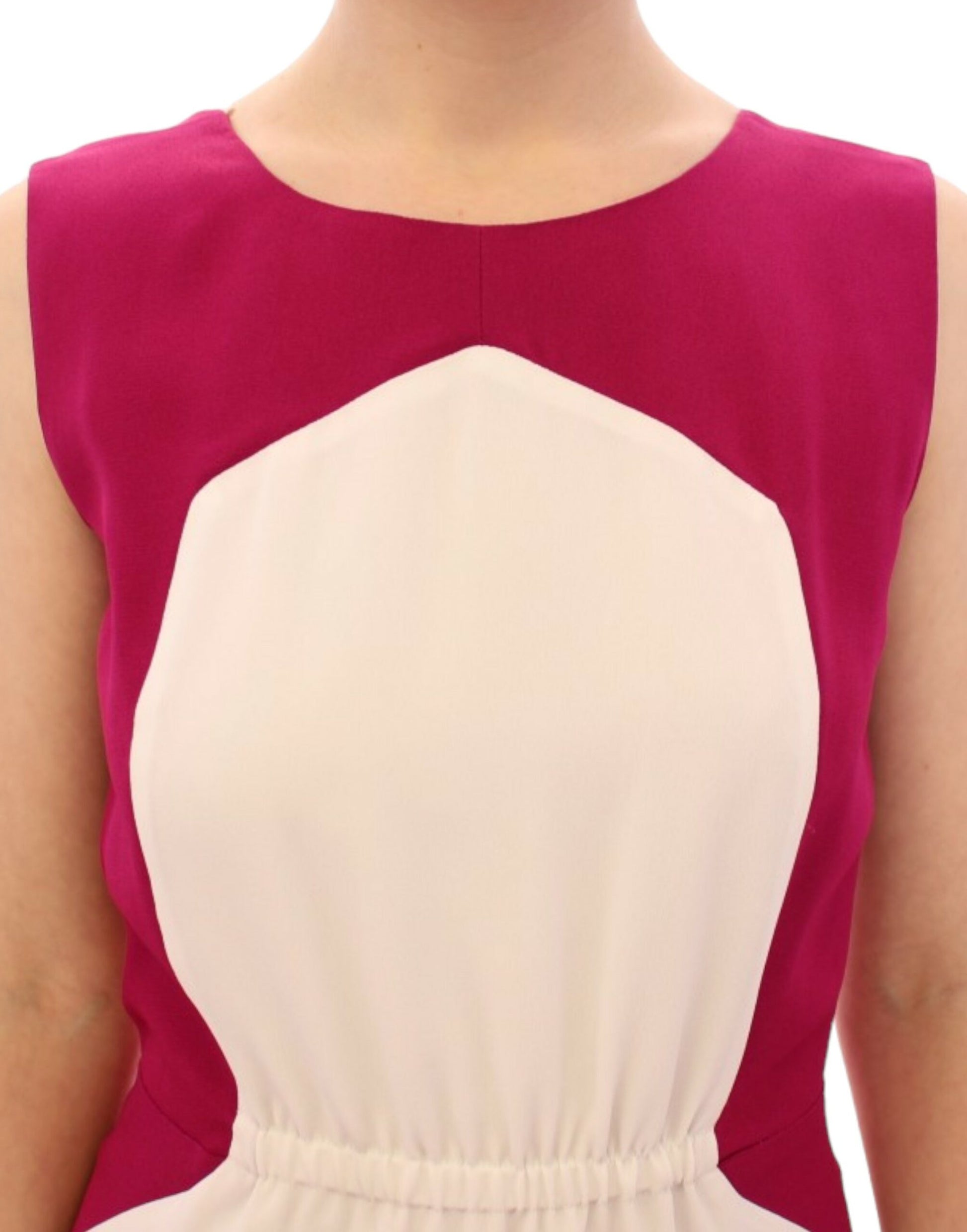 Chic Pink & White Shift Dress - SEHABRANDS