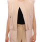 Exquisite Beige Brocade Sleeveless Jacket Vest - SEHABRANDS