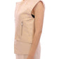 Exquisite Beige Brocade Sleeveless Jacket Vest - SEHABRANDS