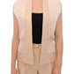 Exclusive Beige Brocade Sleeveless Vest - SEHABRANDS