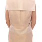 Exclusive Beige Brocade Sleeveless Vest - SEHABRANDS