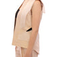 Exclusive Beige Brocade Sleeveless Vest - SEHABRANDS