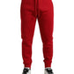 Dolce & Gabbana Sizzling Red Cotton Blend Jogger Pants