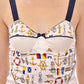 Dolce & Gabbana White Sailor Motif Stretch Tank Top