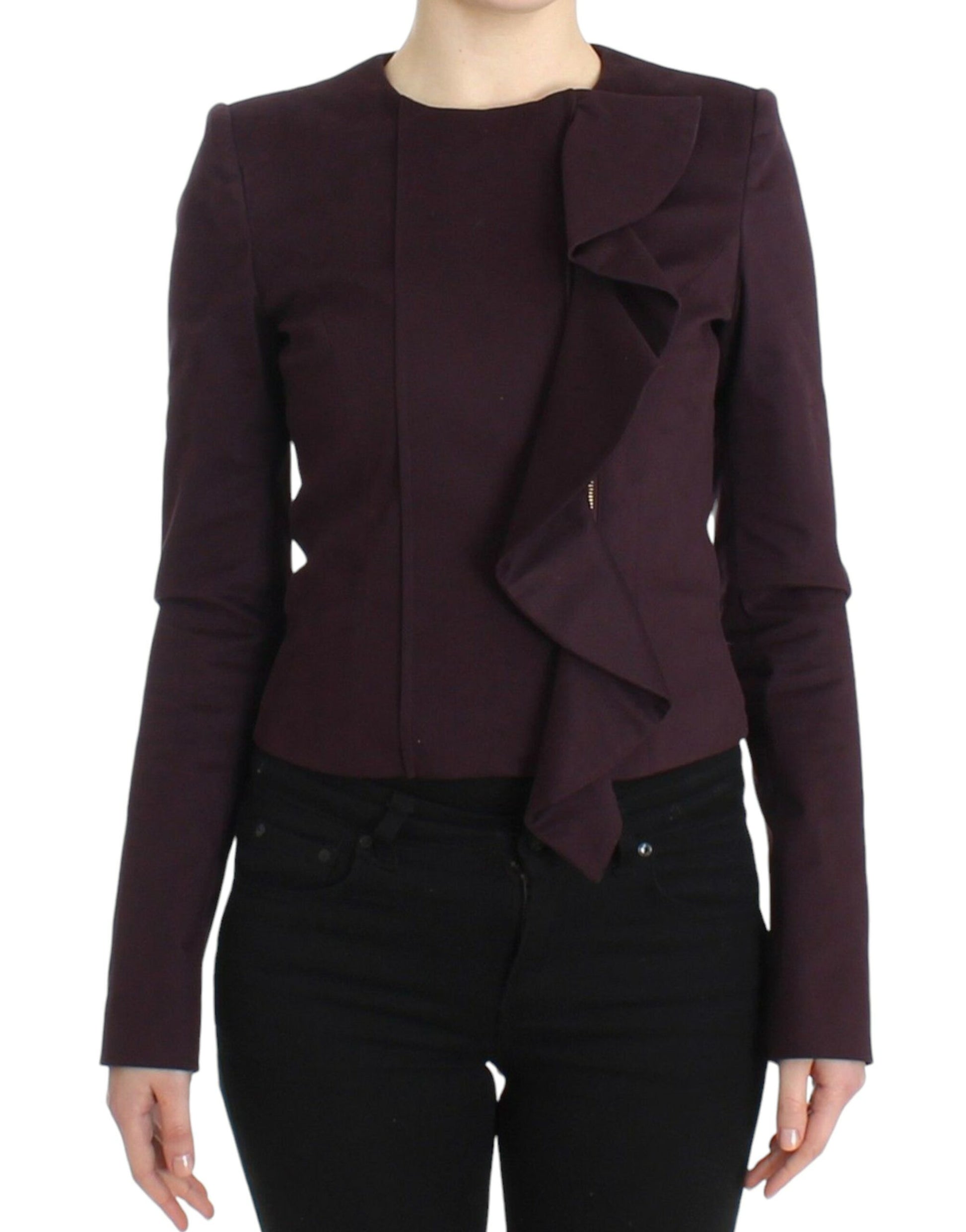 Elegant Purple Cotton Blend Blazer - SEHABRANDS