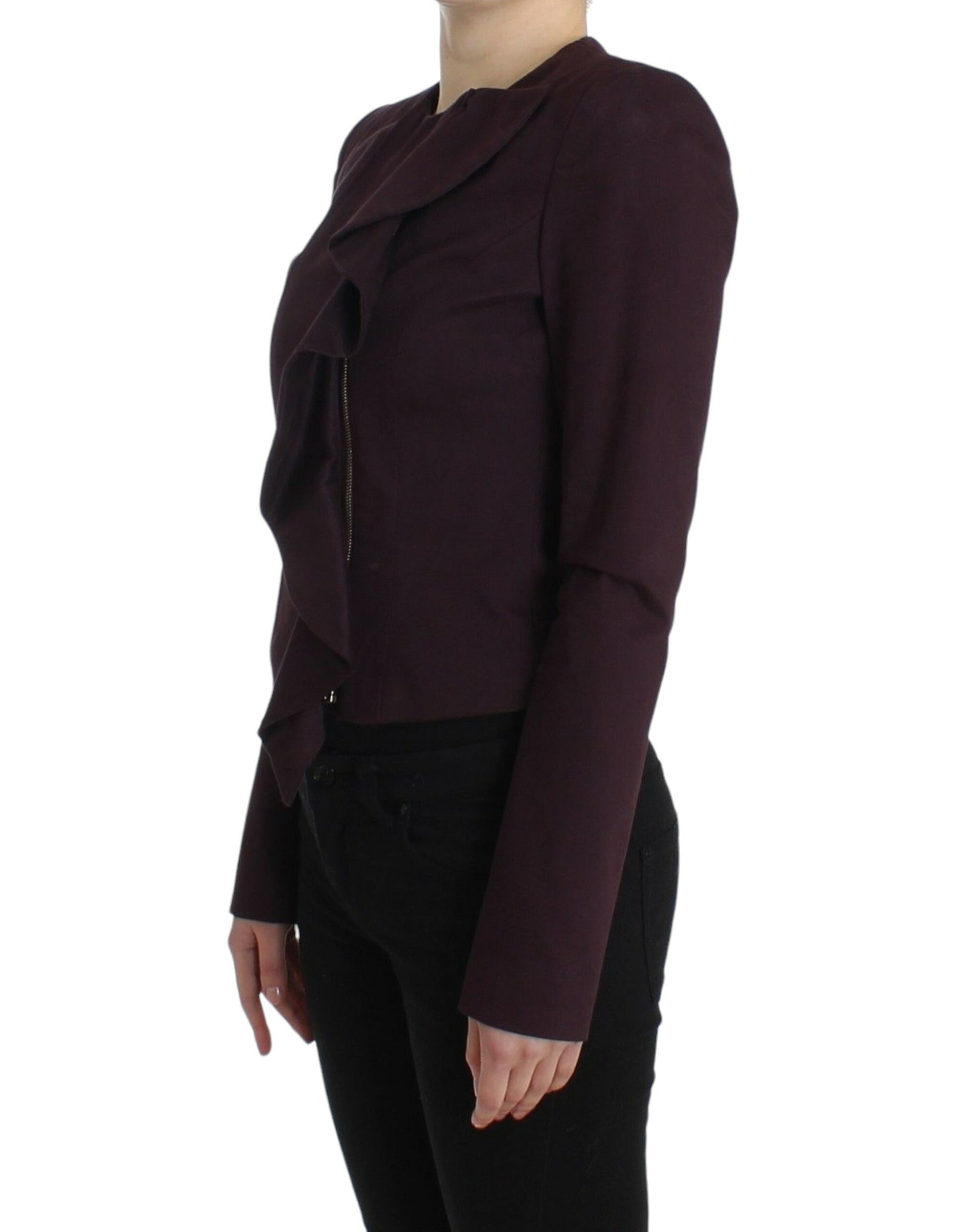 Elegant Purple Cotton Blend Blazer - SEHABRANDS