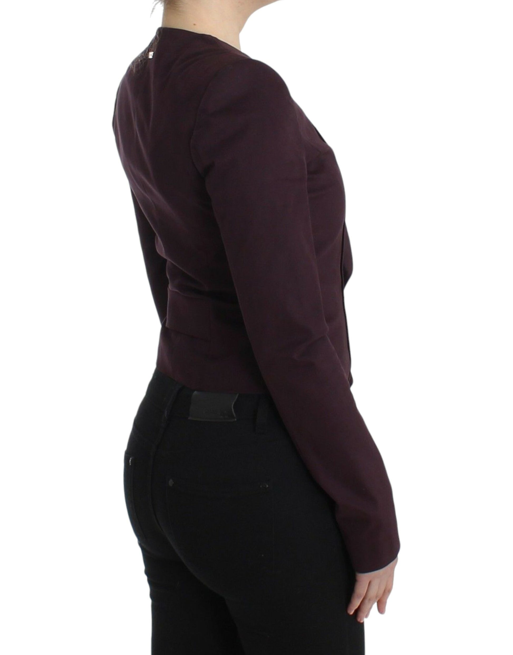 Elegant Purple Cotton Blend Blazer - SEHABRANDS