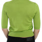 Dolce & Gabbana Emerald Green Wool V-Neck Pullover