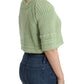 Chic Green Cropped Cotton Sweater - SEHABRANDS