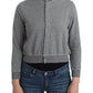 Chic Gray Cotton Blend Short Cardigan - SEHABRANDS