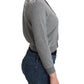 Chic Gray Cotton Blend Short Cardigan - SEHABRANDS