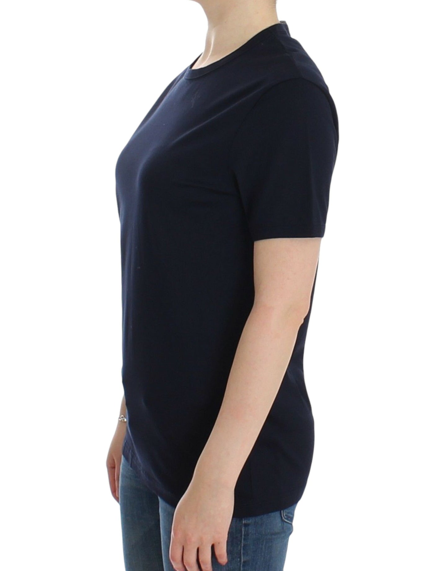 Elegant Blue Cotton Sweater - SEHABRANDS