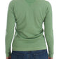 Elegant Green Striped Wool Blend Sweater - SEHABRANDS