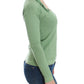 Elegant Green Striped Wool Blend Sweater - SEHABRANDS