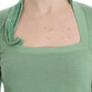 Elegant Green Striped Wool Blend Sweater - SEHABRANDS