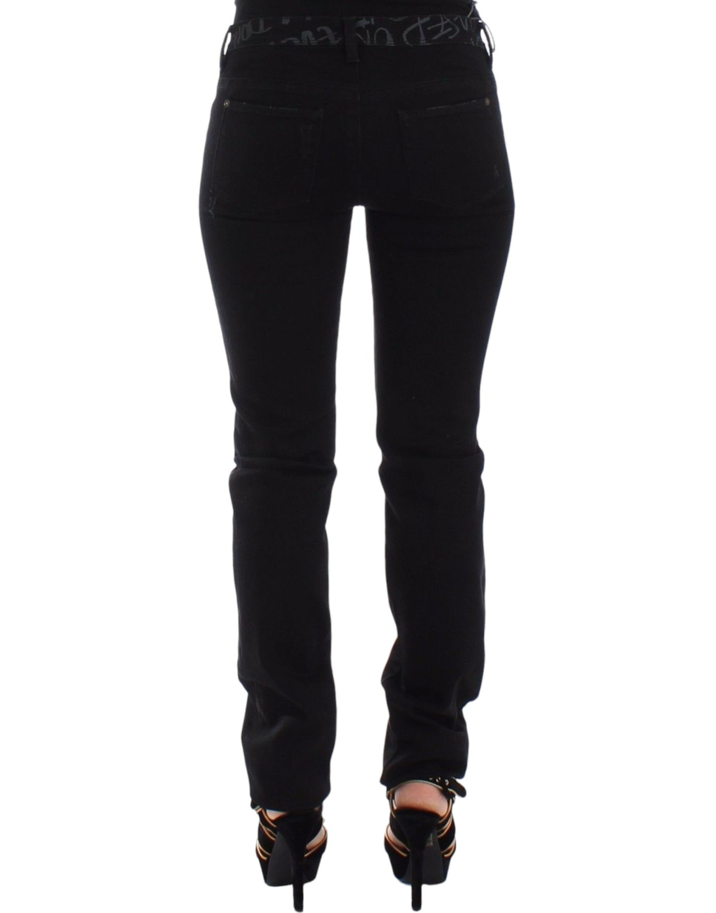 Chic Black Skinny Statement Jeans - SEHABRANDS