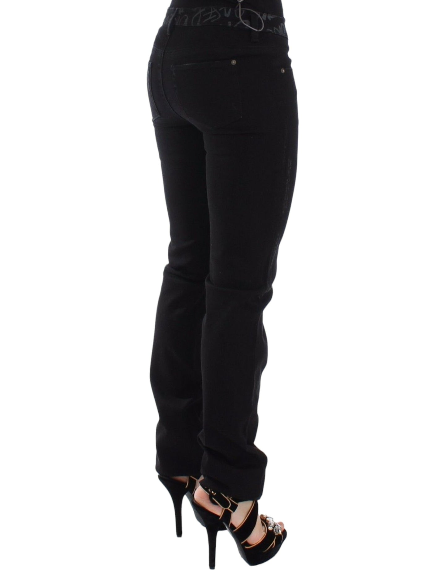 Chic Black Skinny Statement Jeans - SEHABRANDS