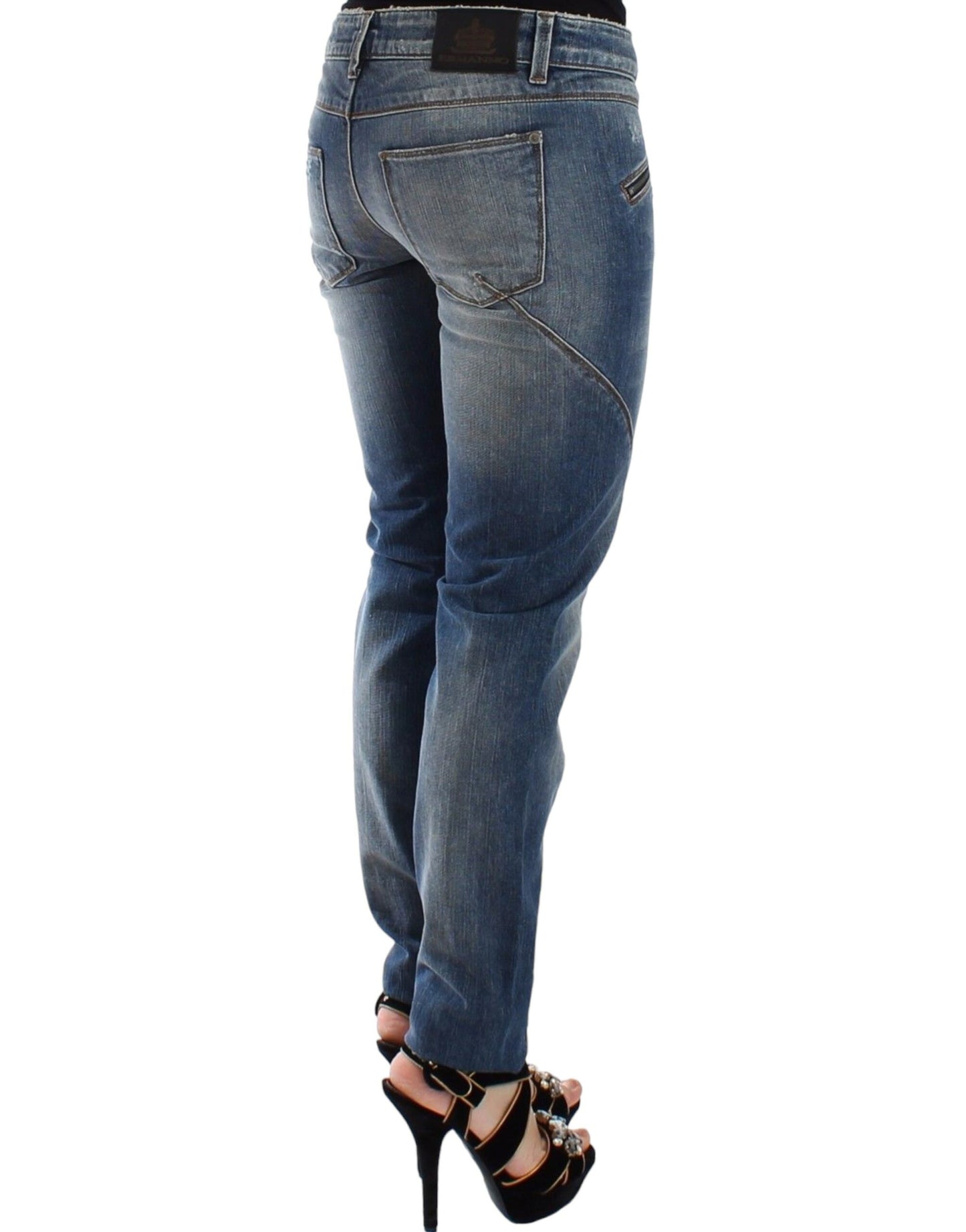 Chic Slim-Fit Blue Denim Jeans - SEHABRANDS