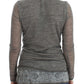 Elegant Gray Wool Blend Deep V-neck Sweater - SEHABRANDS