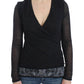 Deep V-neck Black Wool Blend Sweater - SEHABRANDS