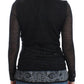 Deep V-neck Black Wool Blend Sweater - SEHABRANDS