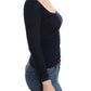 Elegant Blue Long Sleeve Lace Top - SEHABRANDS