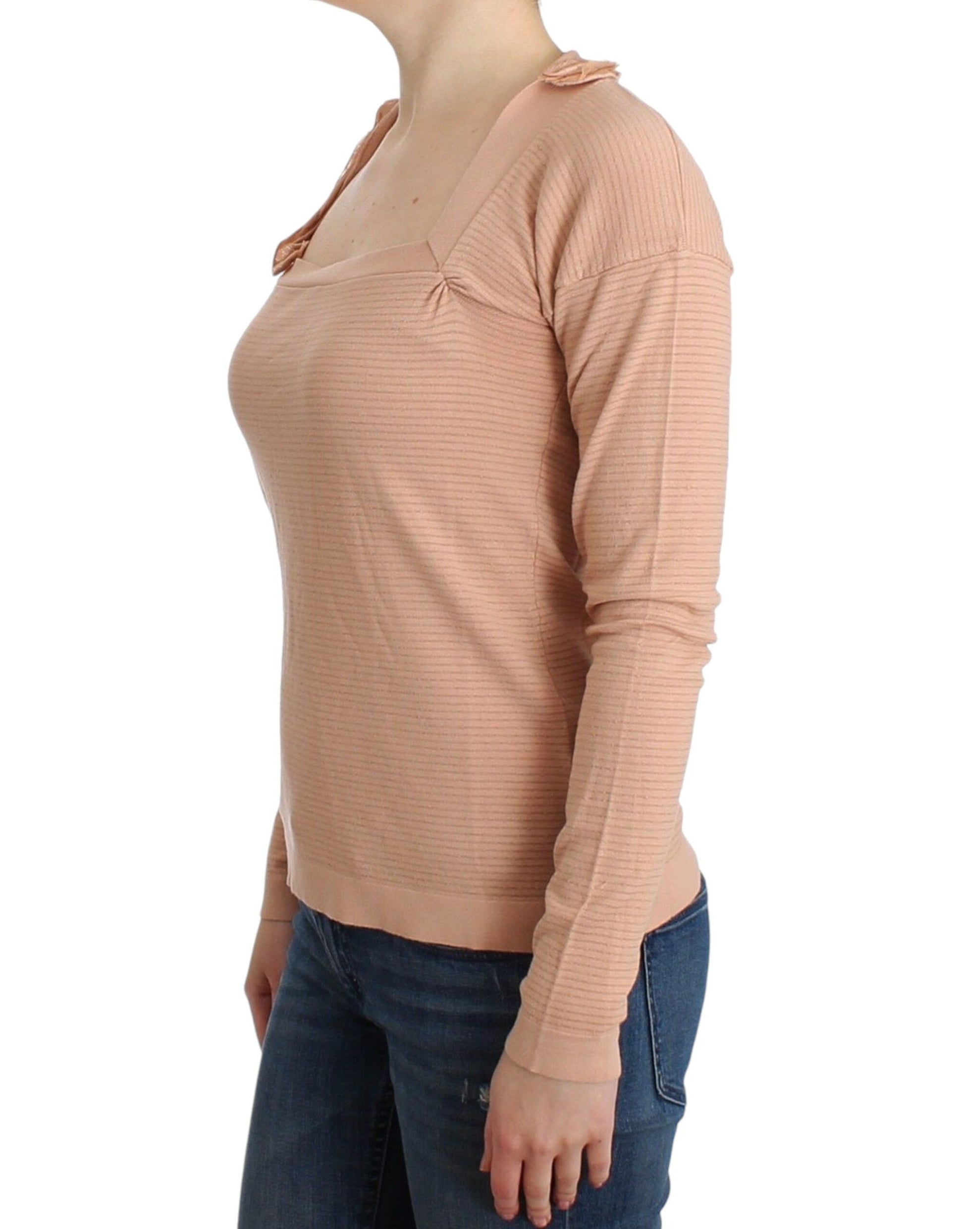 Chic Striped Wool Blend Orange Sweater - SEHABRANDS