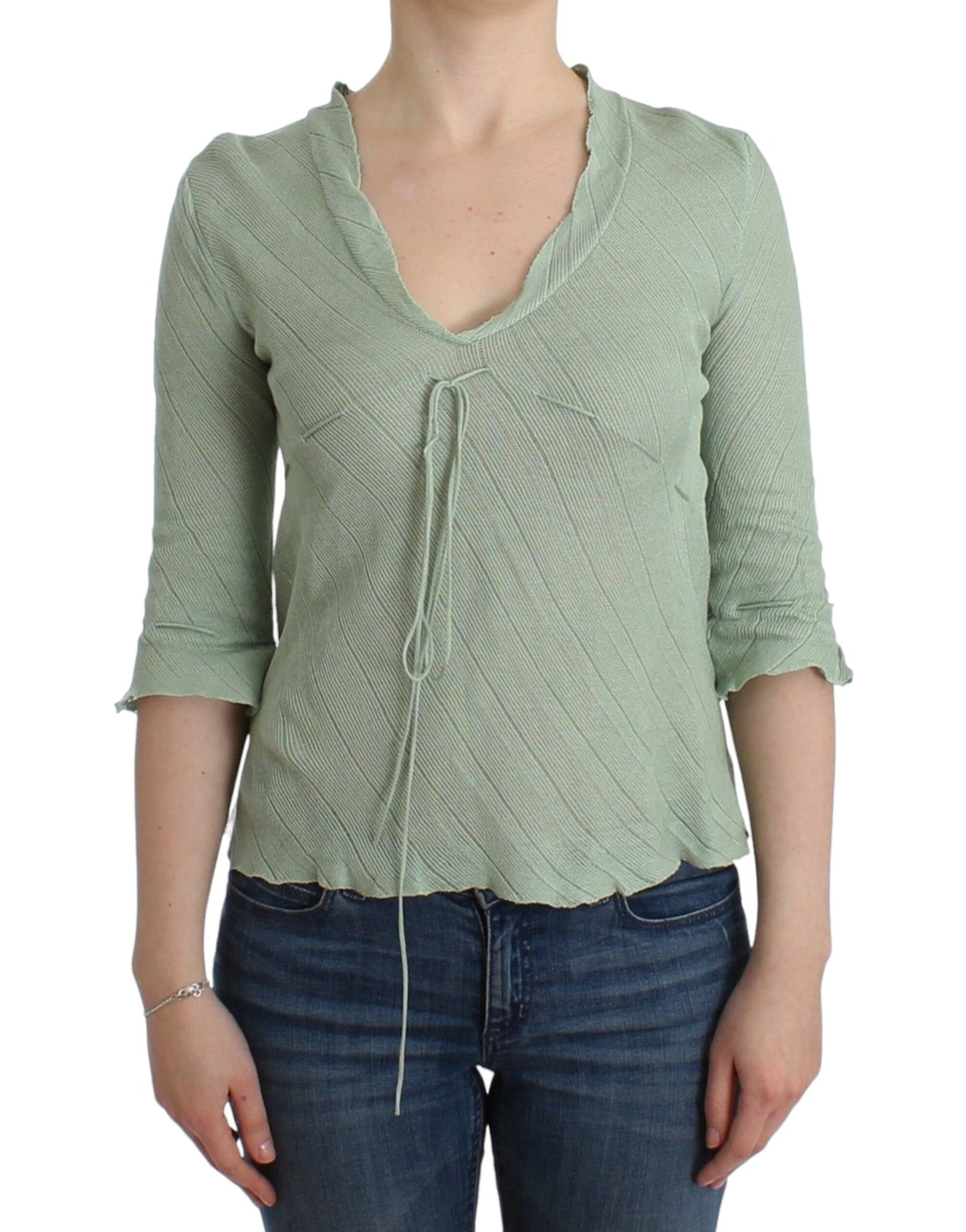 Chic Green Knitted Top – Ethereal Elegance - SEHABRANDS