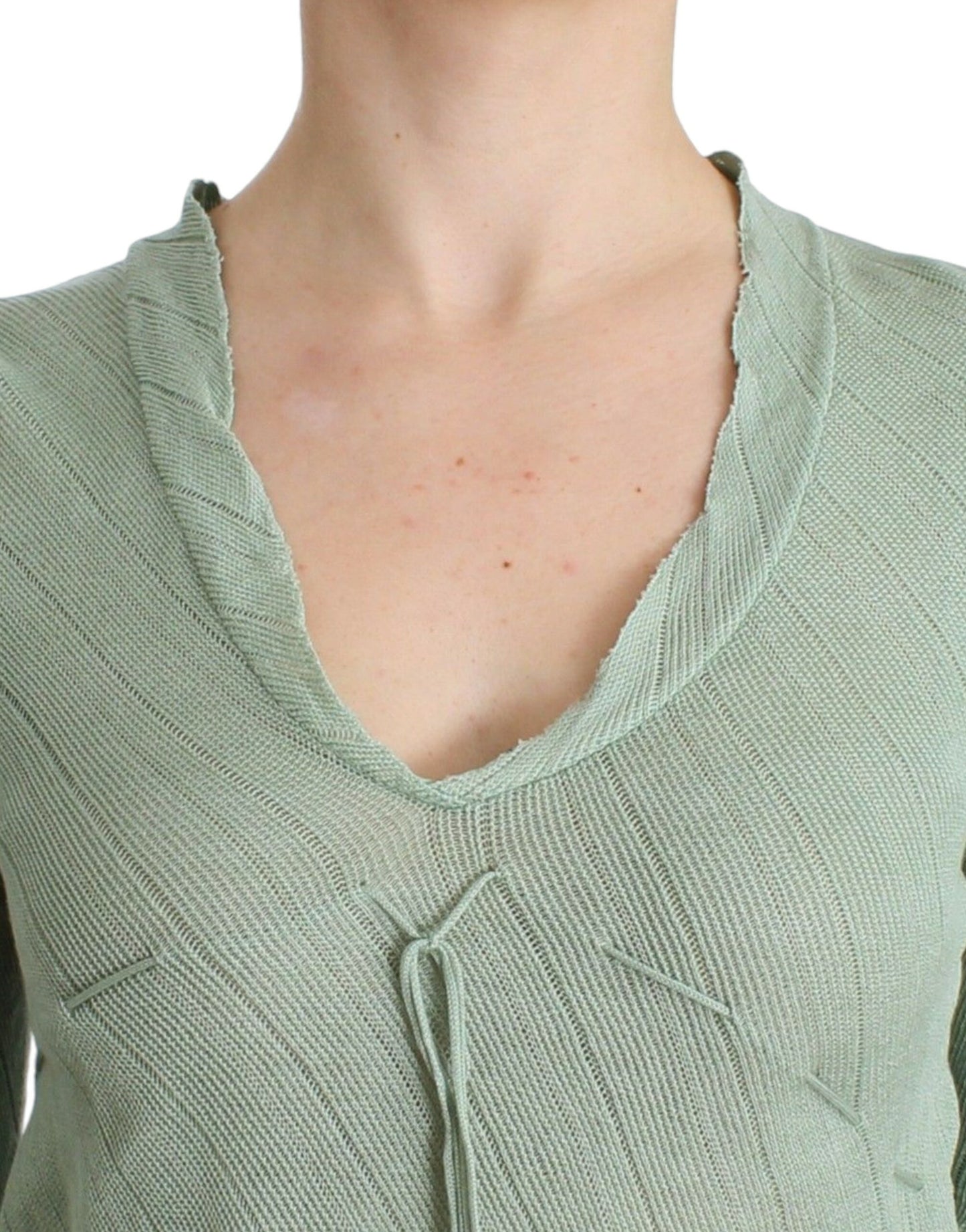 Chic Green Knitted Top – Ethereal Elegance - SEHABRANDS