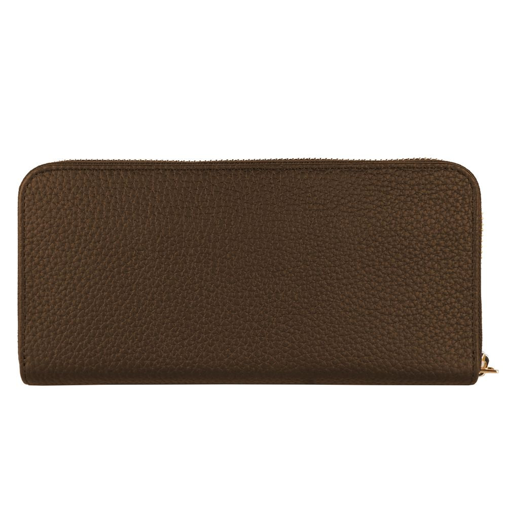 Exquisite Leather Zip Wallet in Brown - SEHABRANDS